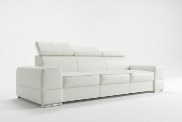 Design XXL Couch Sofa 4-Seater Couch Leather Upholstery White Luxury Sofa Four-Seater