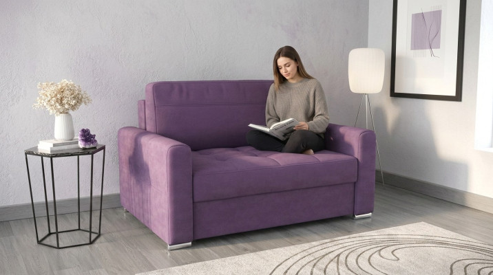 Armchair Relax Textile Lounge Club Upholstery Design Couch Sofa Seat Luxury Purple New