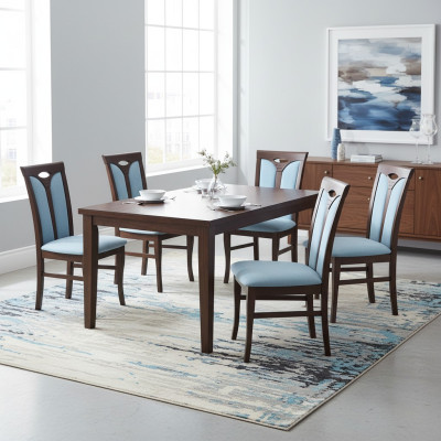Dining seating cushion table chair set wood suite backrest tables new group 4x chairs