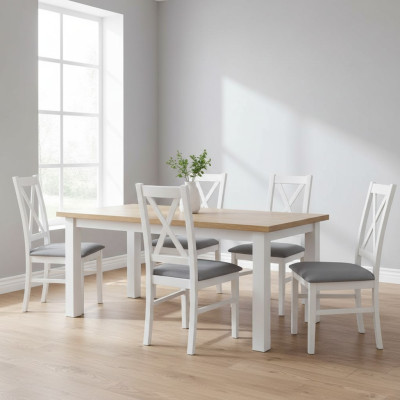 Dining room upholstered seat chairs set complete K22 4x designer chair set