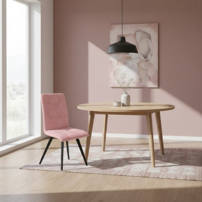 Chair Set 4x Chairs Textile Upholstered Backrest Solid Wood Dining Room Seating Furniture Wood