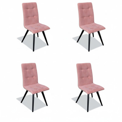 Chair Set 4x Chairs Textile Upholstered Backrest Solid Wood Dining Room Seating Furniture Wood