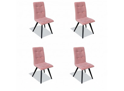 Chair Set 4x Chairs Textile Upholstered Backrest Solid Wood Dining Room Seating Furniture Wood