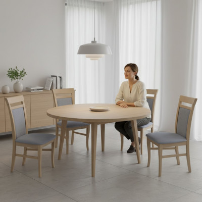 Set of 4x Design Chair Textile Armchair Upholstered Chairs Gastro Dining Room Wood Fabric