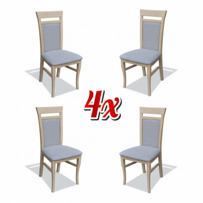 Set of 4x Design Chair Textile Armchair Upholstered Chairs Gastro Dining Room Wood Fabric
