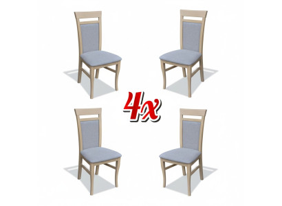Set of 4x Design Chair Textile Armchair Upholstered Chairs Gastro Dining Room Wood Fabric