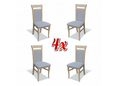 Set of 4x Design Chair Textile Armchair Upholstered Chairs Gastro Dining Room Wood Fabric