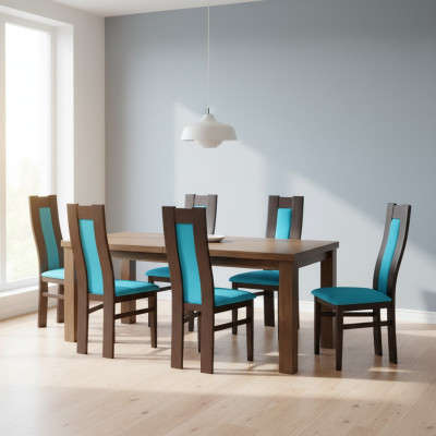Set upholstered wooden seating, 4x chairs, living room, new dining room group set, chair