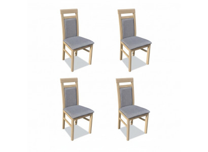 Group of Chairs Set Textile Fabric Wood Upholstered Dining Room Chairs 4x Chair