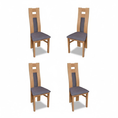 Group Seat Cushion Backrest Chairs Set Solid Wood Luxury Armchair Set 4x Chair