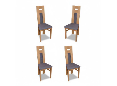 Group Seat Cushion Backrest Chairs Set Solid Wood Luxury Armchair Set 4x Chair