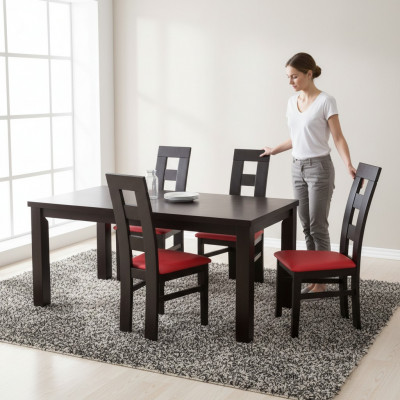 Set of 4 chairs luxury design upholstered solid wood kitchen dining room chairs seat new
