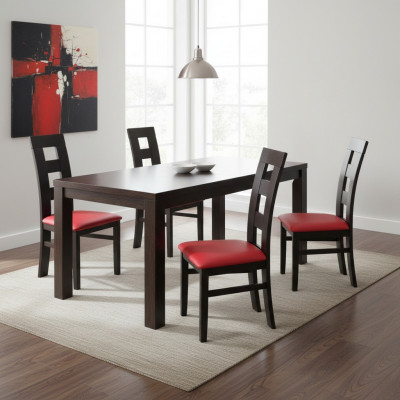 Set of 4 chairs luxury design upholstered solid wood kitchen dining room chairs seat new