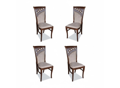 Design chair 4x group armchairs chairs set velvet textile new dining room restaurant