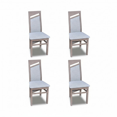Designer wood textile upholstered chairs dining room fabric set of 4 armchair chairs