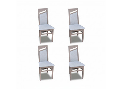 Designer wood textile upholstered chairs dining room fabric set of 4 armchair chairs