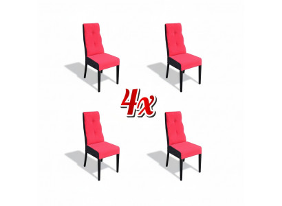 Set of 4x Chairs Design Wood Textile Upholstered Chairs Dining Room Fabric New