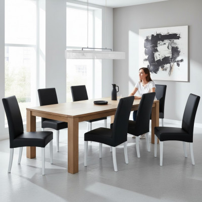 Set of 6x Armchairs Chairs Group Chair Set Complete Dining Room Set