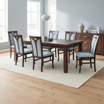 Set of chairs, lounge set, dining 6x chair design, upholstered seat chairs, chair groups