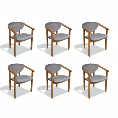 Complete Suite K27 6x Designer Chair Set Dining Room Upholstered Seat Chairs