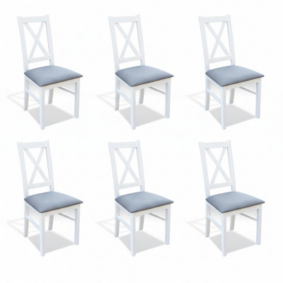 Set wood textile armchair 6x chairs dining group design dining room chair solid wood