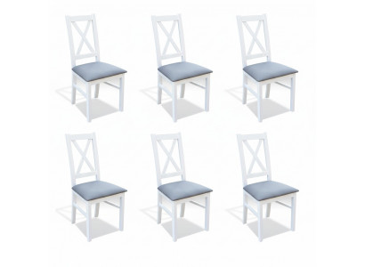 Set wood textile armchair 6x chairs dining group design dining room chair solid wood