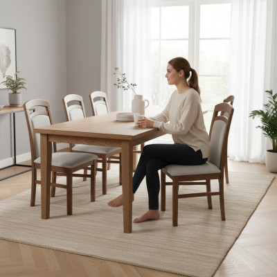 Complete Group Living Room 6x Pieces New Dining Room Chair Set Furniture Upholstered Chairs