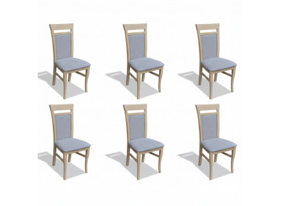Complete set group living room 6x pieces gray dining room chair set chairs new