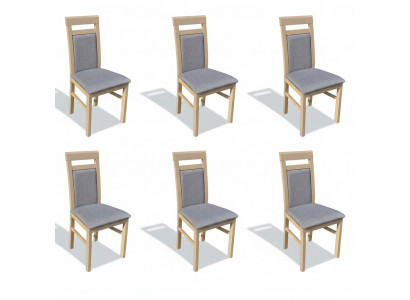 Wooden Upholstered Chairs Dining Room Textile Set 6x Armchair Chair Group