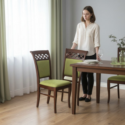 Dining room chairs wood design armchair upholstery set 6x chairs chair textile groups