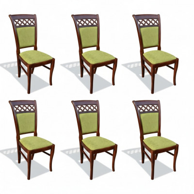 Dining room chairs wood design armchair upholstery set 6x chairs chair textile groups