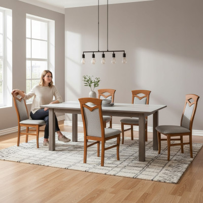 Upholstered Chair Armchair Textile Seat Armchair Set New Kitchen Chair Dining Room 6x Chairs
