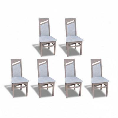 Dining chair fabric upholstery chair restaurant dining set 6x solid wood armchair