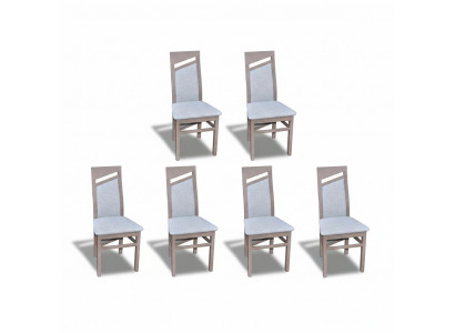 Dining chair fabric upholstery chair restaurant dining set 6x solid wood armchair