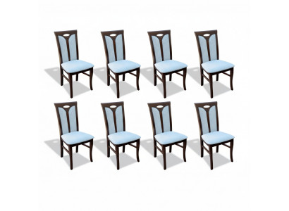 Armchair Set Chairs Restaurant Dining Room Textile Fabric Set 8x Design Chair Wood
