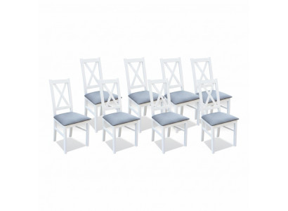 Designer wood fabric upholstered chairs dining room textile set 8x armchair chair