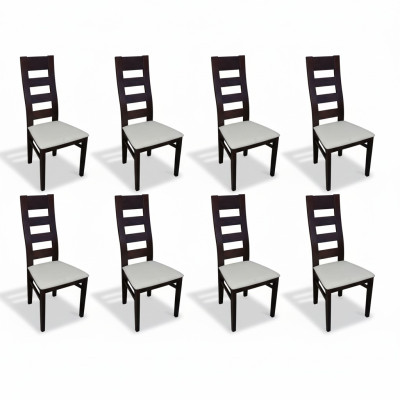 Group Seat Upholstery Backrest Chairs Set Solid Wood Luxury Armchair Set 8x Chair