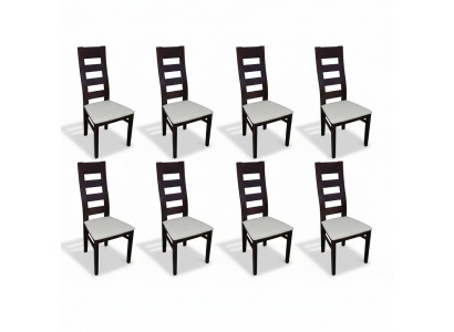 Group Seat Upholstery Backrest Chairs Set Solid Wood Luxury Armchair Set 8x Chair
