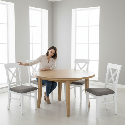 New set of chairs: 4x upholstered chairs, chair design for veranda, kitchen seating, dining room.