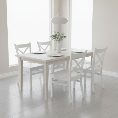 Dining chair room set seating suite 4x chairs modern upholstery design textile wood