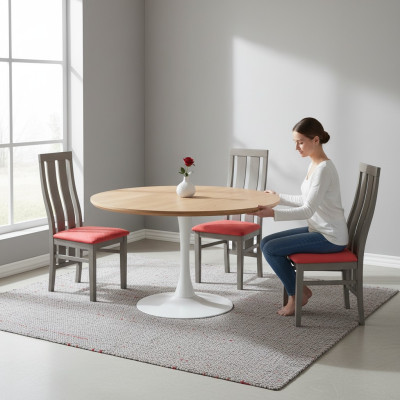 Suit Complete K69 Design 4x Chair Set Dining Room Textile Upholstered Seat Chairs