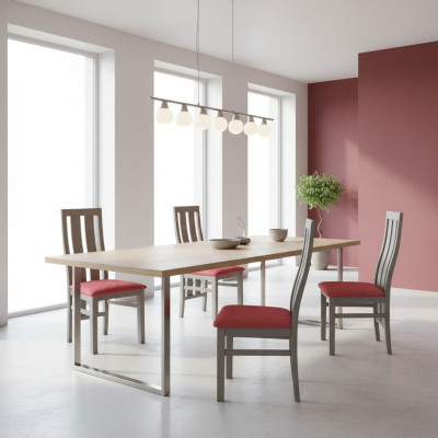Suit Complete K69 Design 4x Chair Set Dining Room Textile Upholstered Seat Chairs