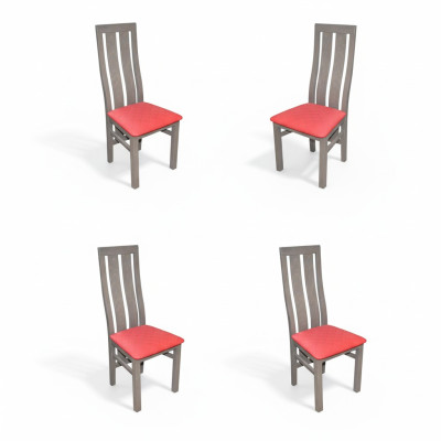 Suit Complete K69 Design 4x Chair Set Dining Room Textile Upholstered Seat Chairs