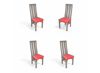 Suit Complete K69 Design 4x Chair Set Dining Room Textile Upholstered Seat Chairs