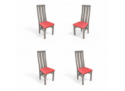Suit Complete K69 Design 4x Chair Set Dining Room Textile Upholstered Seat Chairs
