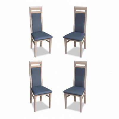 Chairs Kitchen Dining Room Fabric Wood Set of 4x Design Chair Textile Armchair Upholstered