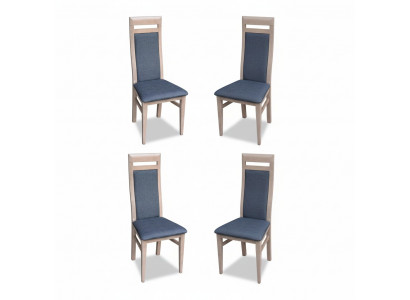 Chairs Kitchen Dining Room Fabric Wood Set of 4x Design Chair Textile Armchair Upholstered