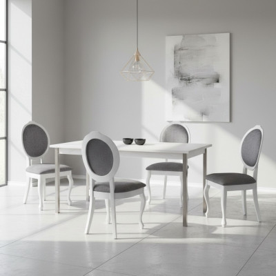 Chairs 4x Chair Set Real Wood Upholstered Seat Dining Room Set Lean Chairs New