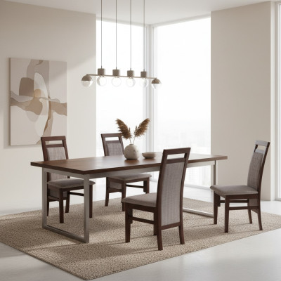 Modern chair set with seat cushions for dining room 4x chairs kitchen group new