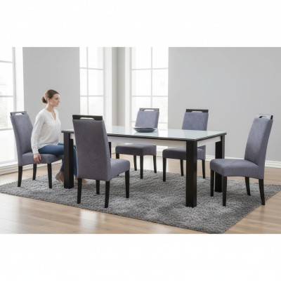 Kitchen dining set group chair suite seat cushion wood 4x chairs adjustable chairs